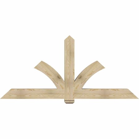 Ekena Millwork Redmond Rough Sawn Timber Gable Bracket, Douglas Fir, 84"W x 38"H x 6"D x 6"F, 11/12 Pitch GBW084X38X0606RED00RDF